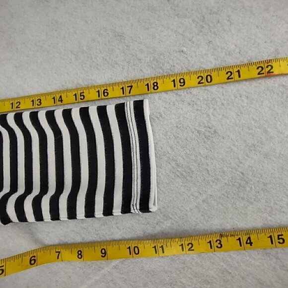 Kim Rogers Black, White Stripe Soft 100% Cotton 3/4 Sleeve Top Blouse Size PXL - Picture 10 of 12